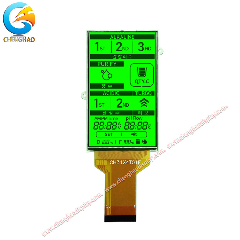 50 Pins Monochrome LCD Panel FPC 1/4 Duty 1/3 Bias Drive Method With Green Backlight