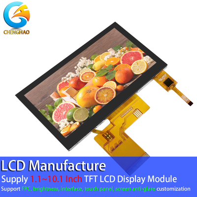 Pin libre 800*480 de pouce FPC 40 du moniteur 4,3 d'écran tactile d'affichage à cristaux liquides d'angle de visualisation