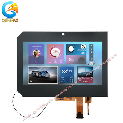 Module d'affichage LCD à couleur complète de 8 pouces avec couvercle en verre tactile personnalisé