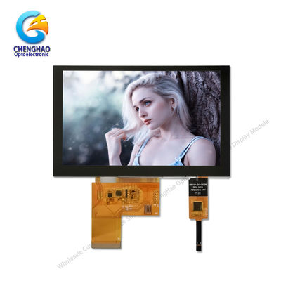 Moniteur à écran tactile LCD de 800x480 5 pouces 300cd/m2 avec panneau capacitif